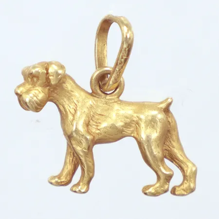 Hänge hund, längd 2cm, bredd 19,6mm, 14K Vikt: 3,7 g