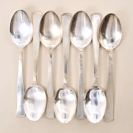 Bordsskedar 7st, modell Rosenholm, längd 18,2cm, GAB, silver 830/1000 Vikt: 302,3 g
