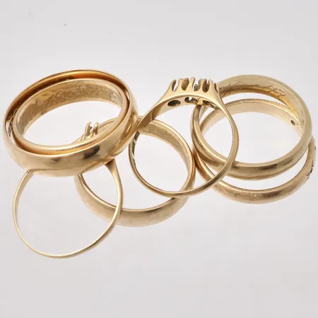 Diverse defekt guld, 18K, vikt 22,21g.