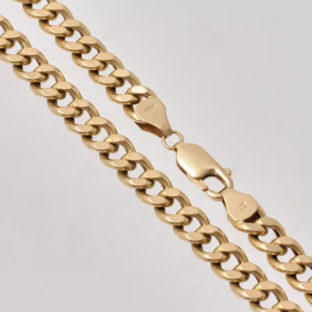 Kedja i 18K guld, 51,5cm, Pansar, bredd 6,5mm, ihåligt, tillverkad av Svedbom & Co AB, vikt 24,7g.
