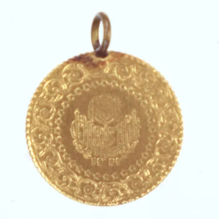 Hänge, Ø17,9mm, ögla ej guld, 21K Vikt: 1,8 g