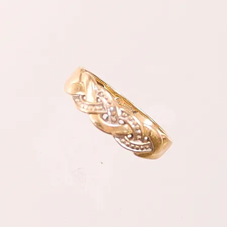 Ring, diamant ca 0,0025ct, Ø17, bredd:5mm, 18K 1,9g.