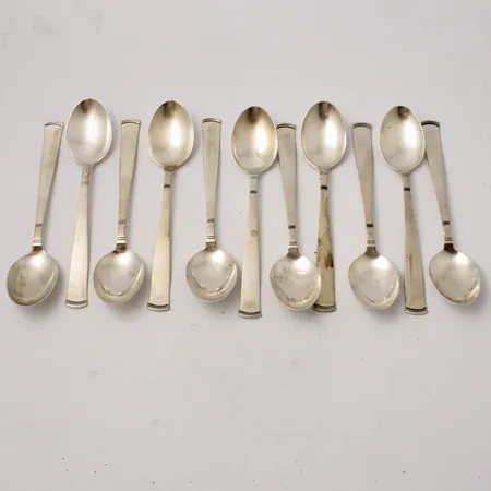  11st skedar i silver, 15cm, modell Rosenholm, 830/100, tillverkad av Guldsmedsaktiebolaget, 60-tal, vikt 291,6g.