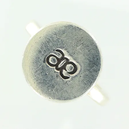 Ring, stl 16½, platta Ø14mm, bredd 2mm, 925/1000, silver  Vikt: 5,2 g