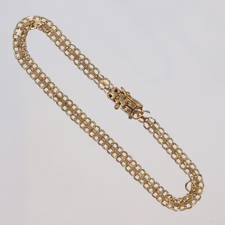 Armband x-länk, lås går ej att öppna, defekt, 18K Vikt: 7,1 g