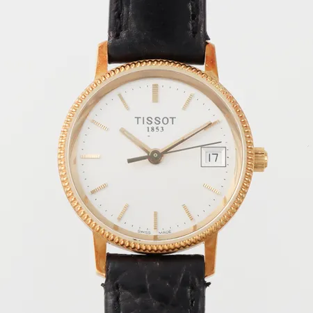 Damur Tissot, diameter ca 23.9 mm, fungerar ej,18k.