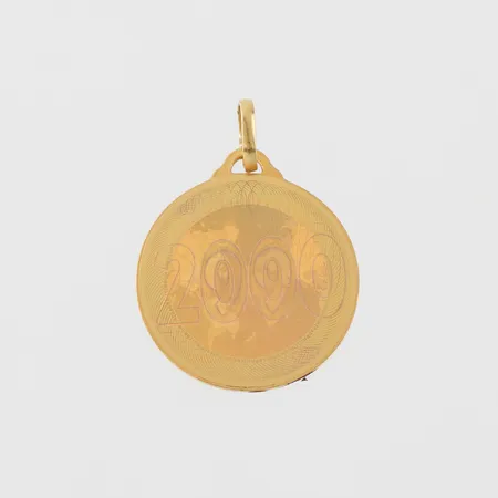 Hänge, diameter ca 16.9 mm, 24k. Vikt: 2,6 g