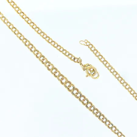 Collier doserad Bismarck, 41cm, bredd 2,5-4mm, i behov av lagning vid lås, 18K Vikt: 5,3 g