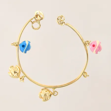 Hänge med detaljer i plast, 40x2mm, något bucklig, 18K  Vikt: 1,9 g