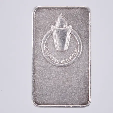 Tacka Ädelmetall Aktiebolag, GD&Co 1987, ca 48x35mm, 925/1000 silver Vikt: 51,7 g