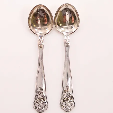 2 Kaffeskedar, 11cm, GEWE, 830/1000 Silver 25,6g.