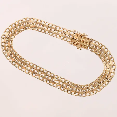 Armband x-länk, 18,5cm, bredd:7mm, 18K 11,1g.