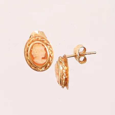 Ett par örhängen Camé, 11mm, 18K 1,5g.