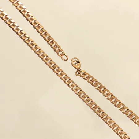 Kedja manglad Pansar, längd 51,5cm, bredd ca 6mm, defekt lås, 8K Vikt: 23,8 g