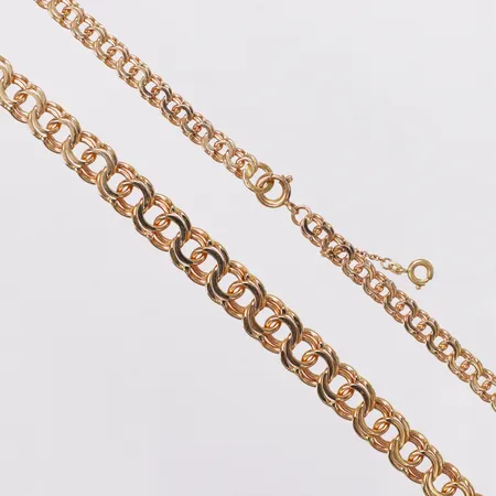 Collier, doserad Bismarck, längd 42cm, bredd 5-8,6mm, säkerhetskedja, 18K  Vikt: 27,8 g