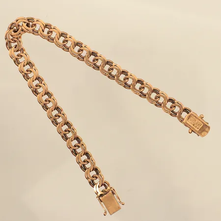 Armband Bismarck, längd  19,5cm, bredd ca 8mm, Jo-Ans Guld Johansson & Andersson, år 1964, 18K Vikt: 23,7 g