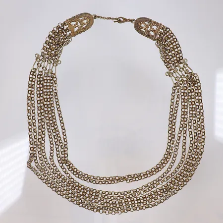 Collier i brons, "Birds of Paradise" , Kalevala koru, Helsingfors, längd ca 49cm, 