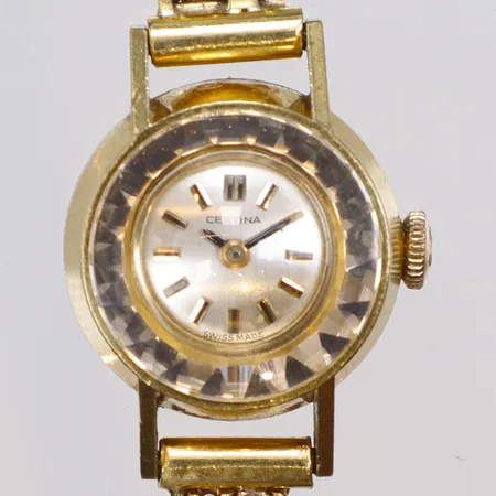 Damur Certina 18K Ø17mm, boett nr 0810.647/ 673636, manuell uppdragning, helguld, med x-länk i 18K bruttovikt 20,6g 