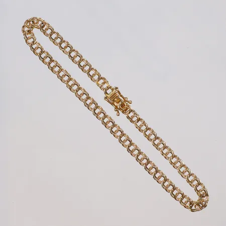 Armband bismarck, 19cm, bredd 4mm, GFAB, 18K  Vikt: 5,3 g