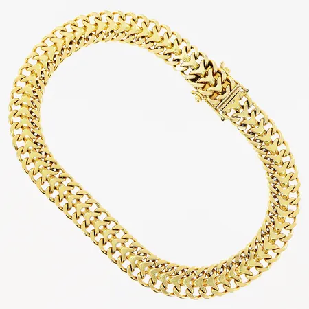 Armband Fiskben, 20cm, bredd 8mm, 18K Vikt: 21,8 g