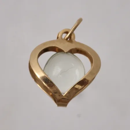 Hänge i 18K guld, Aprils månadssten, mått 11,5x17mm, vikt 1,15g.
