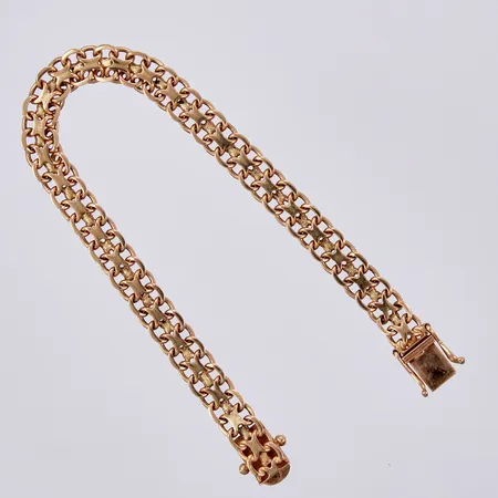 Armband, X-länk med stav, längd: ca 19,8cm, bredd: ca 7mm, Ädelsmycken Aktiebolag Stockholm, 18K Vikt: 15,7 g