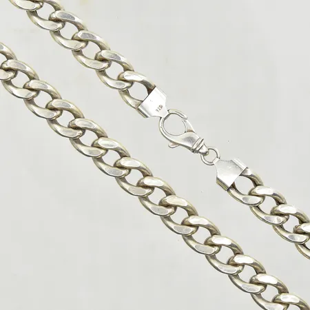 Kedja Pansar, längd 44½ cm, bredd 11 mm, 925/1000 silver. Vikt: 45,2 g
