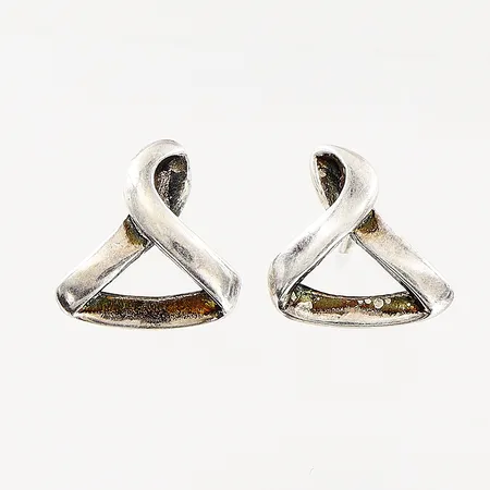 Ett par örhängen, 12x12mm, olika stopp, silver 925/1000.  Vikt: 2,1 g