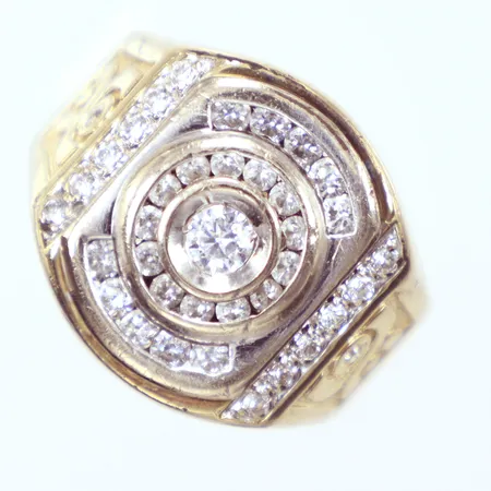 Ring vita stenar, något ojämn, Ø20mm, 14k   Vikt: 9,5 g