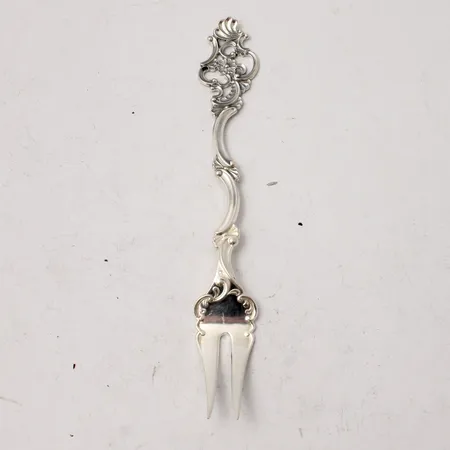  1st plock gaffel i silver, 12cm, modell Viking Rose, 830/100, vikt 11,26g.