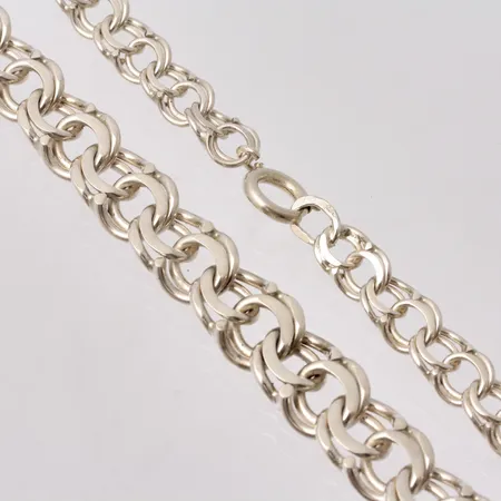  Collier i silver, 43cm, Bismarck, bredd 6,2-9,8mm, 830/1000, vikt 29,67g.