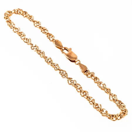 Armband, Singapore i 18K guld. Det är 19 cm långt, 3,2 mmm brett och väger 2,6g.