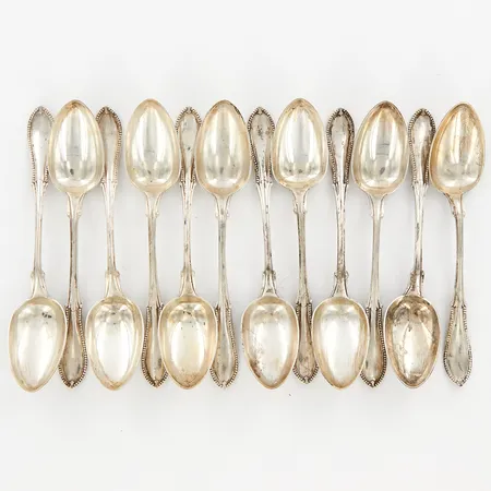 12 skedar, 14,6cm, silver  Vikt: 261,6 g