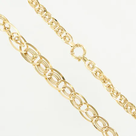 Collier doserat, 51cm, bredd: 9-13mm, 14K,  Vikt: 16,4 g
