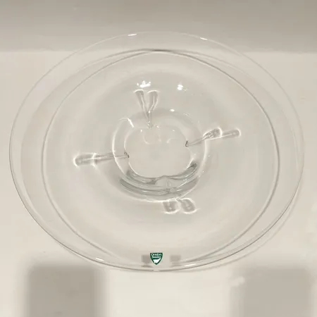  Fat, Gunnar Cyren, Orrefors, Ø35,5cm, höjd ca 6cm, repig, etikettmärkt