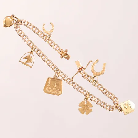 Armband, 18cm, gravyr, 18K 9,0g.