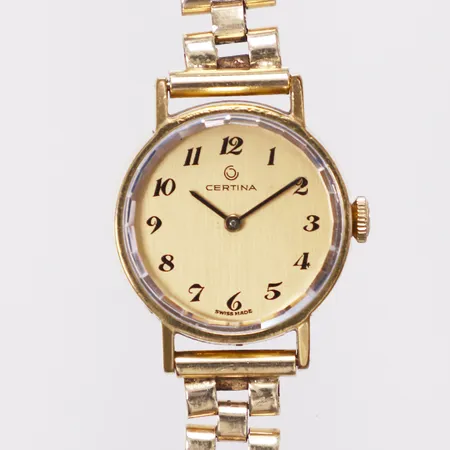 Damur, Certina, manuell, Ø22mm, längd 17,5cm, boettnr: 0406 013 9197678, länk i 14K, skrapmärke på boett, repa på glas, inga tillbehör Vikt: 0 g