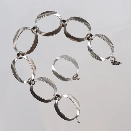 Armband Alton 18cm bredd 20mm, med extra länkdel (kortad), Falköping 1975, silver 925/1000 Vikt: 16,8 g