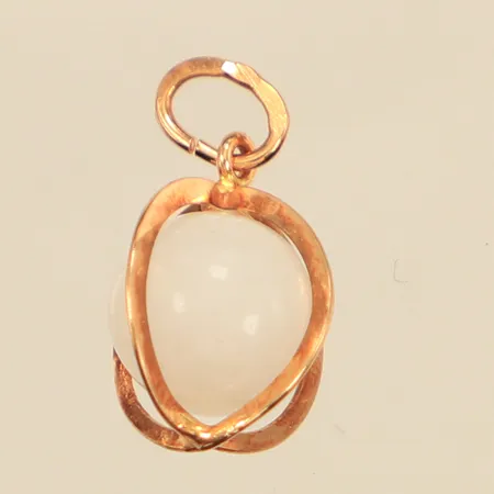 Hänge, vit kula, längd 15mm, bredd 10,1mm, 18K Vikt: 0,9 g