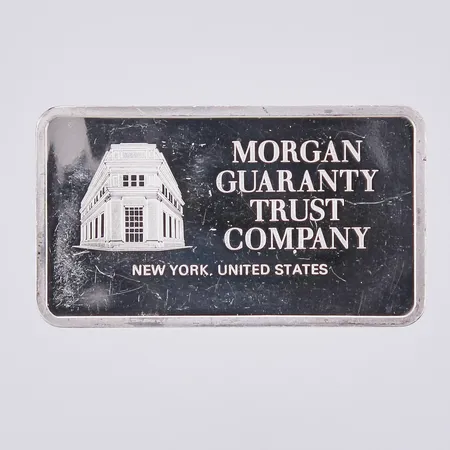 Tacka Morgan Guaranty Trust Company New York United States, ca 48x27mm, 40gram 925/1000 silver Vikt: 41,6 g