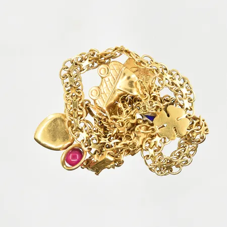 Diverse defekt guld med stenar, 18K. Vikt: 16,6 g