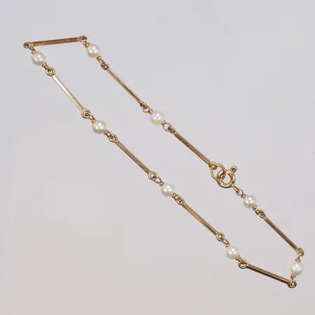 Armband med stavar och odlade pärlor 18,5cm bredd 1-3,8mm 18K Vikt: 2,5 g