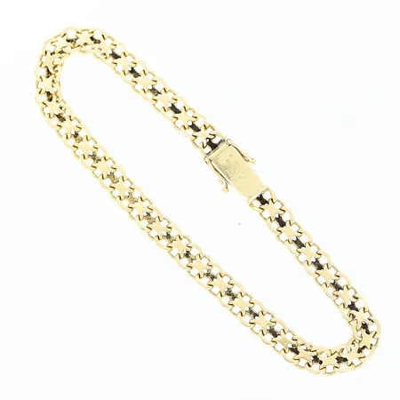 Armband X-länk, 19cm, bredd 6mm, 18K Vikt: 9,6 g