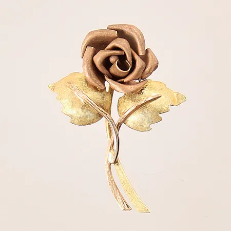 Hänge ros, 28x20mm, tvåfärgad, 14K Vikt: 1,6 g