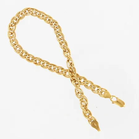 Armband 22cm, defekt lås, 18K, Vikt: 7,2 g