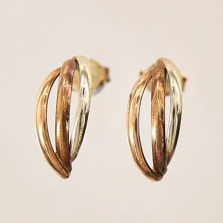 Ett par örhängen, 18x8mm, trefärgade, 14K Vikt: 3,2 g
