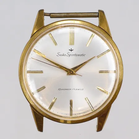Herrur Seiko Sportsmatic Diashock Ø36,5mm, utan länk, boett nr 15035, automat, ca 1970-tal