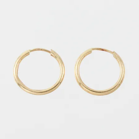 Örhängen paret, diameter ca 12 mm, 18k. Vikt: 0,4 g