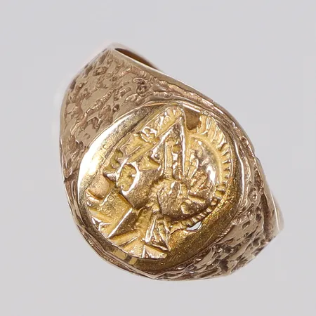 Ring, stl 20, bredd 4-15mm, ojämn skena, 18K  Vikt: 6,1 g
