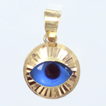 Hänge, onda ögat, längd 15mm, bredd 11mm, 14K Vikt: 0,9 g